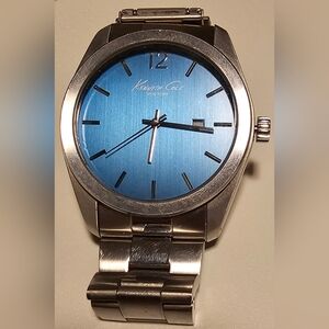 Kenneth Cole New York KC3887 Men's Watch Silver Tone Blue Dial Date Works